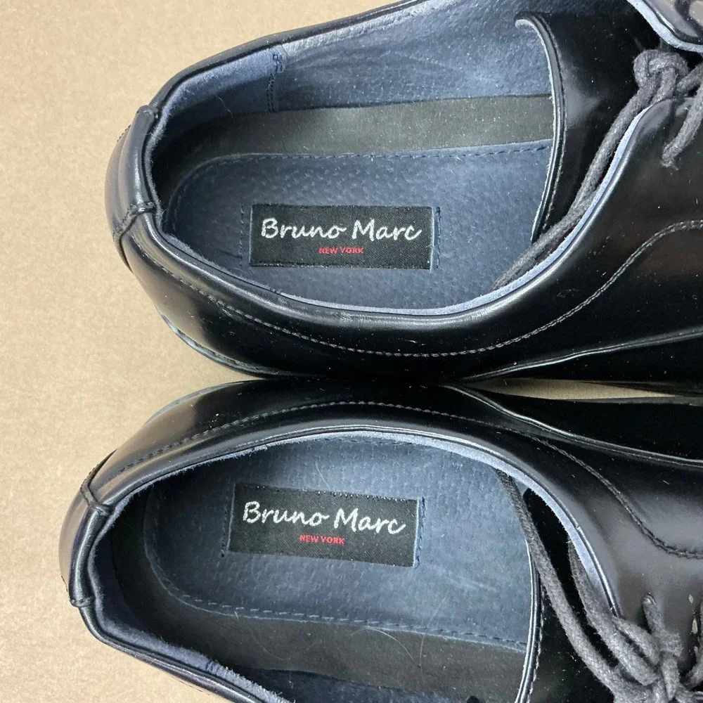 Bruno Marc New York Mens Prime-1 Black Apron Toe Derby Dress Shoes Size 14